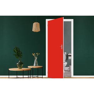 Deursticker Rood - Kleur - Effen - 95x215 cm - Deurposter