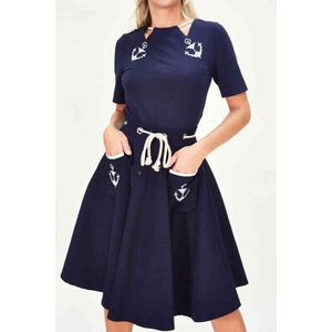 Voodoo Vixen - Florence Anchor and rope Rok - S - Blauw