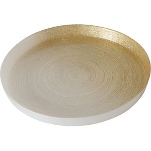 Decoratief dienblad wit goud. Boltze 28cm