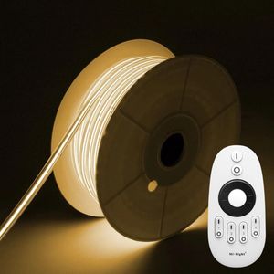 COB LED Strip - Warm Wit 3000K - 50 Meter in één rol(1x 50meter) - 800Lumen per meter - 220V - Waterdicht(IP65) - Complete Set - Met Mi-Light(MiBoxer) RF Afstandsbediening