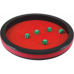 Hot games Dobbelpiste rood 40cm met 5 dobbelstenen