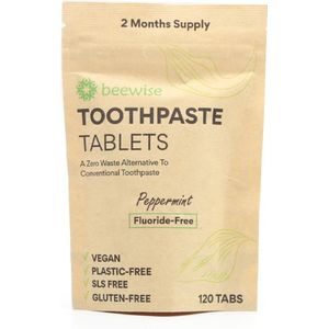 Tandpasta Tabletten | Zonder Fluriode | Zonder SLS en Microplastic | Zero Waste & Plasticvrij | Toothpaste Tablets | Handy for Travel | Fresh Mint | 120 Tabletten