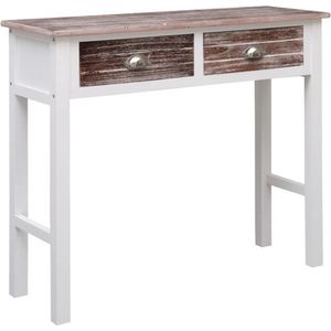 vidaXL - Wandtafel - 90x30x77 - cm - hout - bruin