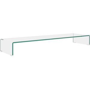 vidaXL TV-meubel/monitorverhoger - Transparant glas TV-meubel - Glas Tv Tafel - Monitor Verhoger - Mediastand - Living Room Decoratie