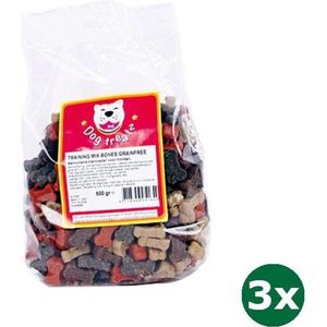 3x500 gr Dog treatz training mix bones grainfree hondensnack