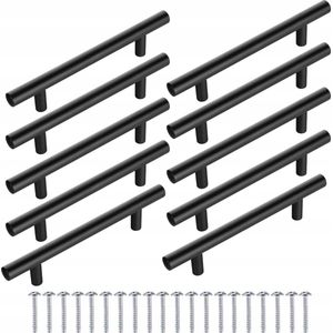 Design Handgreep Zwart Kunststof - Set van 10 Stuks - Handgreep Badkamer - Handvaten Kast - Handgreep Kast - Handgreep Keukenkastjes - Handgrepen voor Deurtjes - 150 mm - 10 Stuks
