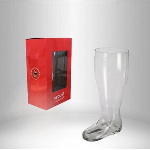 KrijgHonger - XXL Glazen Bierlaars - In Cadeauverpakking - 2.5L - PROOST KL**TZ*K - Grappig Cadeau - Grappig Kerstcadeau