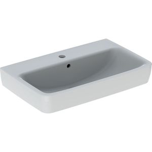 Geberit Renova Compact wastafel 65 cm, met kraangat en overloop, wit