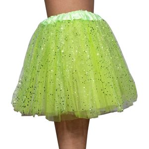 Tutu - Met glitters - Tule rokje - Petticoat - Kinderen - Meisjes - Neon - Groen