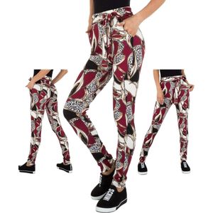 Fashion print legging panterprint rood S/M