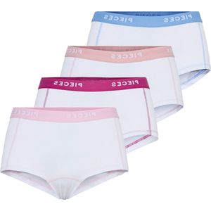 Pieces 4-Pack Dames short - Pack Pin - Katoenen dames onderbroeken - Multipack - XS - Wit