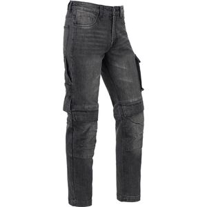 Heren werkbroek - spijkerbroek - worker - Rick - zwart denim stretch - maat 36/34