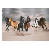 Bellatio Decorations Schetsboek/tekenboek - A4 - paarden print
