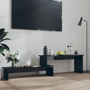 The Living Store Industrieel Televisiemeubel - 180 x 30 x 43 cm - Hoogglans zwart