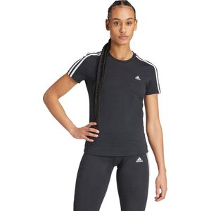 adidas Sportswear Essentials Slim 3-Stripes T-shirt - Dames - Zwart- XS