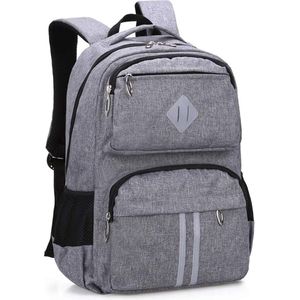School Bag for Boys,Kids,Girls,Teen School Backpacks with Multi Pockets and Reflective Design,Waterproof Kids School Bags,Casual Daypack School Backpack,Fit Age 6 to 16,Grey