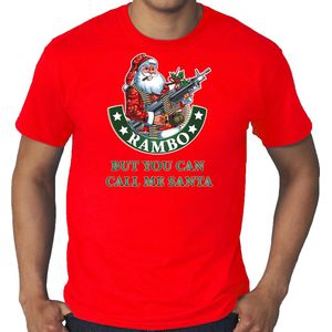 Grote maten fout Kerstshirt / Kerst t-shirt Rambo but you can call me Santa rood voor heren - Kerstkleding / Christmas outfit XXXL