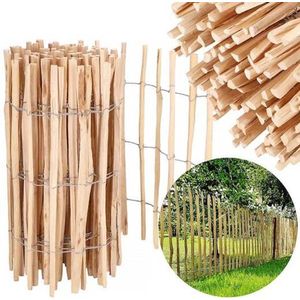 Springos Schapenhek - Tuinhek - Hazelaarhout - 500x90 cm - Paalafstand - 3-5 cm - Bruin