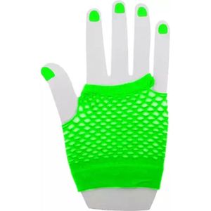 Handschoenen Madia - Neon groen - Acryl - One Size - 1 paar - Feest - Carnaval - Madonna - Fout feestje - Fitness - Skate party