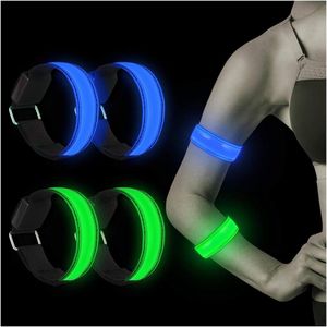 6 stuks reflecterende LED-armband op batterijen - lichtarmband voor kinderen - veilig hardlopen en sporten