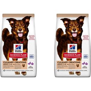 Voordeelpakket: 2x Hill's Hondenvoer Science Plan Culinary Creations Canine Adult Medium Eend & Aardappelen 2.5kg