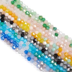 12 strengen 4 mm bicone gefacetteerde kristallen glazen kralen AB kleur Briolette kleine ambachtelijke kralen bulk voor doe-het-zelf vriendschap armband sieraden maken - PandaHall