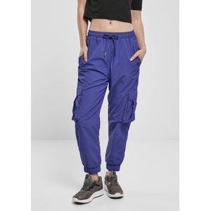 Urban Classics - High Waist Crinkle Nylon Cargobroek - S - Blauw/Paars