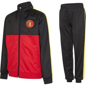 België Trainingspak Kids 21/22 - Maat 140 - Voetbal - Zwart/Rood