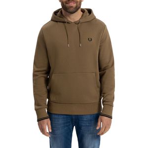 Fred Perry Tipped Hooded Sweatshirt Truien & Vesten Heren - Sweater - Hoodie - Vest- Camel - Maat M