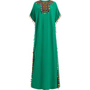 Marokkaanse Jurk Groen Onesize - pyama dames volwassenen - islamitische kleding/producten - maxi jurk/huisjurk/kaftan/abaya/abaya dames