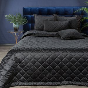 Oneiro’s luxe KRISTIN Type 1 Beddensprei zwart - 220x240 cm – bedsprei 2 persoons - beige – beddengoed – slaapkamer – spreien – dekens – wonen – slapen