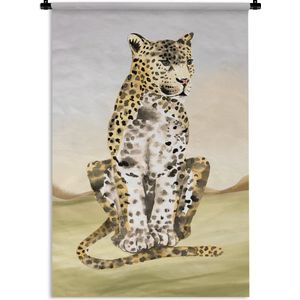 Wandkleed - Wanddoek - Dieren - Jungle - Luipaard - 90x135 cm - Wandtapijt