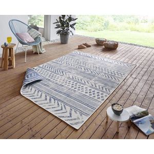 Flycarpets Omkeerbaar Vloerkleed - Biri - Blauw / Creme - 160x230 cm