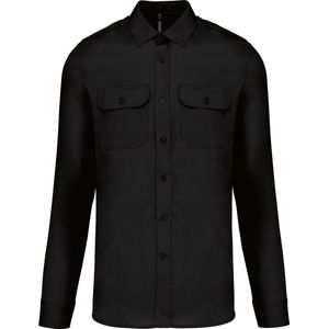 Kariban Herenpilootoverhemd lange mouwen K505 - Black - 3XL