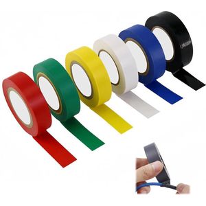 Gekleurde isolatietapes - Set van 6 stuks - 16 mm x 15 m - waterdicht - hittebestendig - voor het bundelen en repareren van kabels .