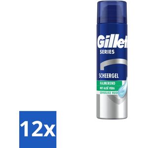 Gillette Series - Scheergel - Gevoelige Huid - Met Aloë vera 200 ml - Voordeelverpakking - 12 stuks