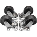 Set van 4x zwenkwieltjes zwart - 32mm - Zwenkwielen - Transportwieltjes - Transportwielen