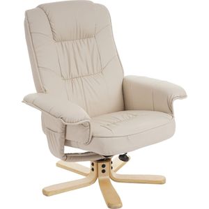 Relaxfauteuil TV-fauteuil fauteuil zonder kruk M56 kunstleer ~ crème