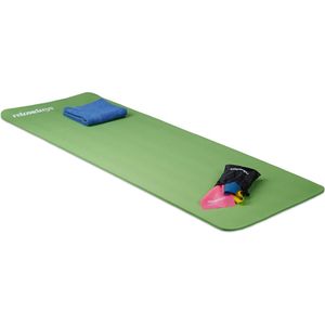 Relaxdays yogamat dik - sportmat - workout matje - jogamat - joga matje - mat - 60 x 180 - groen