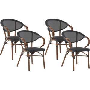 CASPRI - Tuinstoel set van 4 - Donkergrijs - Aluminium