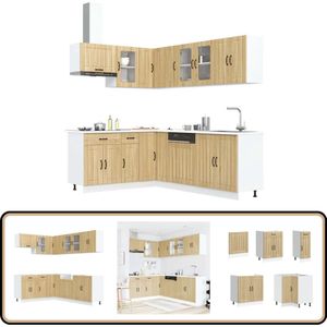 vidaXL Keukenkastenset Lucca - 11-delig - Sonoma Eiken Keukenkasten - Houten Keukenkasten - Keukenkast Set - Lucca Serie - Sonoma Eiken
