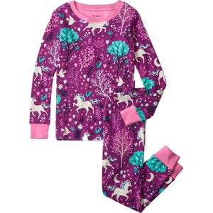 Hatley Kinderpyjama 2delige Meisjes Pyjama Enchanted Forest Magenta Purple - 104