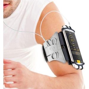 CHPN - Sportarmband - Hardloop - Armband - Zilver - Telefoonhoesje - Verstelbaar - 180 draaibaar - Hardloopband - Hardlooparmband