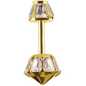 Stralende Elegantie: 18-karaats Gouden Piercing Barbell voor Verticale Helix