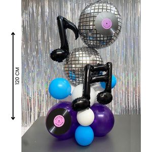My Theme Party - 1set Discobal ballon kit - Disco paars & zilver ballon kit - Ballonnen feestdecoratie - Disco feest artikelen