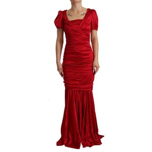 Rode zijde stretch schede zeemeermin jurk jurk