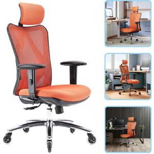 OfficeSense OS1000 Ergonomische Bureaustoel – NEN-EN 1335 - Bureaustoelen voor volwassenen - Verstelbaar - Incl. Verbeterde Wielen – Oranje