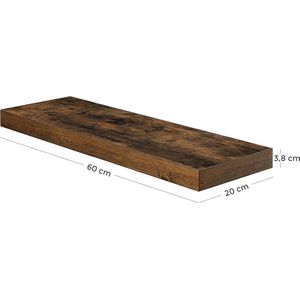 Rootz Wandplank - Boekenplank - Hangplank - 60 x 20 x 3.8CM - Industrieel