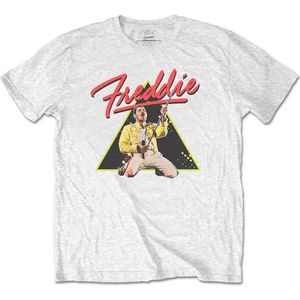 Queen - Freddie Mercury Triangle Heren T-shirt - M - Wit