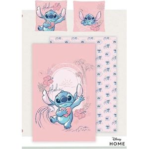 Disney Lilo & Stitch Dekbedovertrek - Tweepersoons - 240 X 220 Cm – Katoen (Roze)